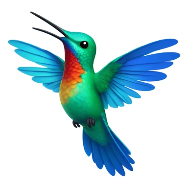hummingbirds that fly in blue style for telegram, animate sticker