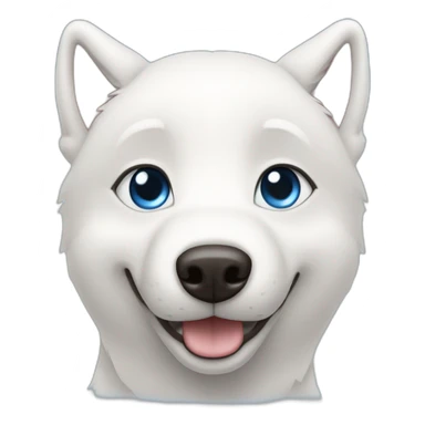 White Happy husky  blue eyes without eyebrows sticker