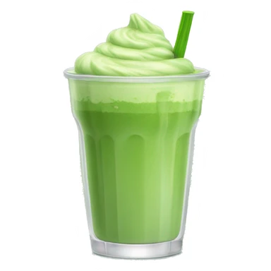 Tall glass cup of bright green iced matcha latte without wipped cream and without any face or animation on the glass sticker