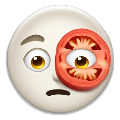 Face with tomato slice on the eyes. sticker