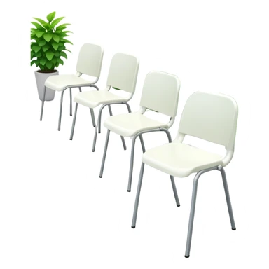  white plastic chairs amongst plants sticker