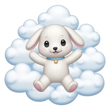 Cinnamon roll from sanrio dancing in the clouds sticker