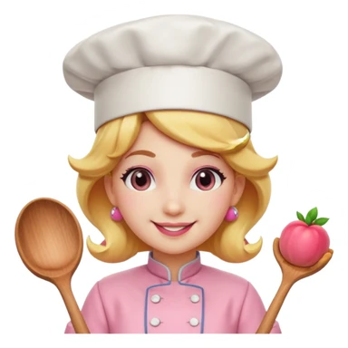 Pink chef princess peach sticker