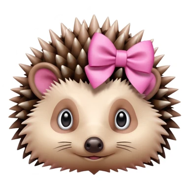 Hedgehog with pink bow sticker