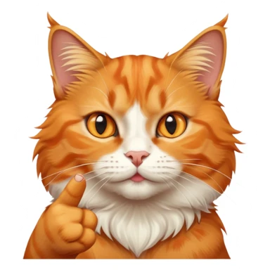 orange cat showing middle finger  sticker