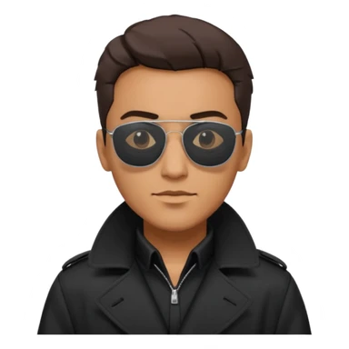 man in black trenchcoat and matrix sunglasses sticker