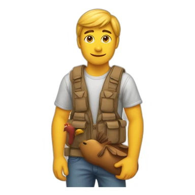 Homme et son canard sticker