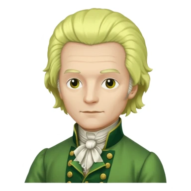Maximilien Robespierre in a green and yellow gown sticker