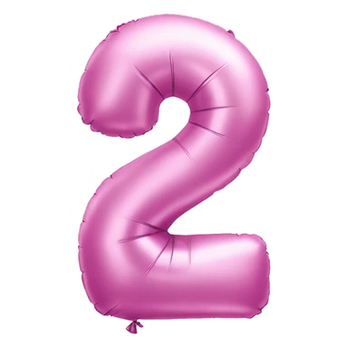 Pink baloon in the shape of number 2 sticker