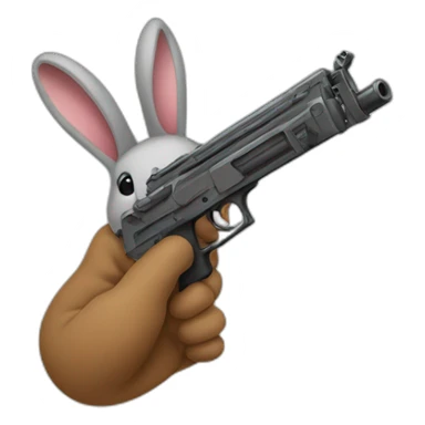 UN LAPIN AVEC UN GUN sticker