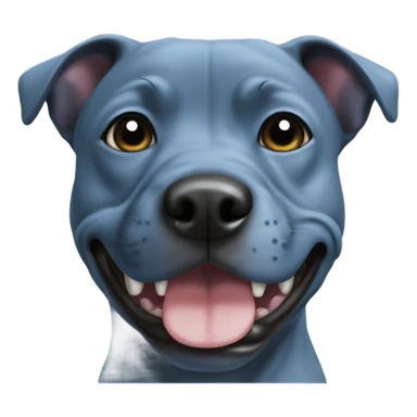 Blue staffy with a black nose sticker