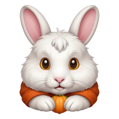 autumn cozy white rabbit sticker