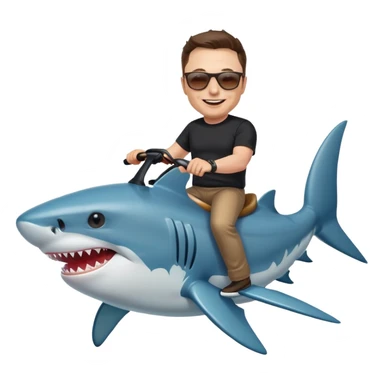 Elon musk riding a shark sticker