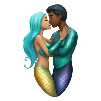Mermaid kissing another mermaid sticker