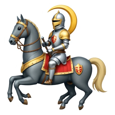 Medieval knights on a horse with moon sticker