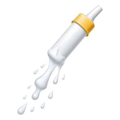 individual white glue white drops falling and dripping down out of a tube, all white sticker