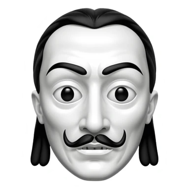 Money Heist, Dali mask (black-white), realistic sticker