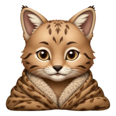 Cozy bobcat cub in blanket sticker