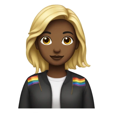 girl with lgbt flag sticker