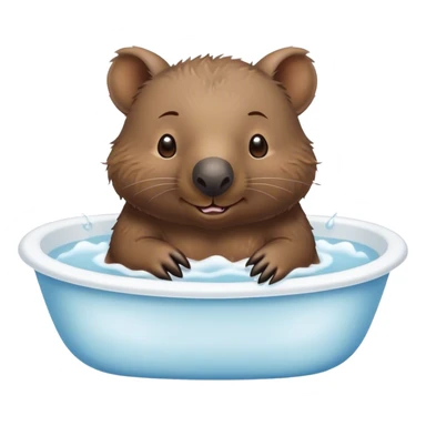 Wombat take a bath sticker