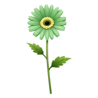 single Soft Green Gerbera Daisy, straight stem sticker