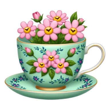 Floral print teacup  sticker