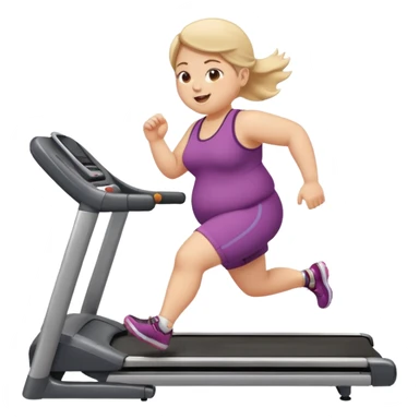 girl running on treadmill fat sticker
