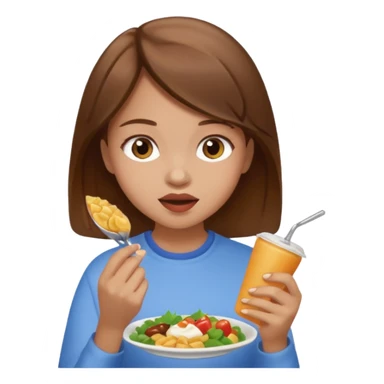 everyday life, food, girl, brown hair sticker