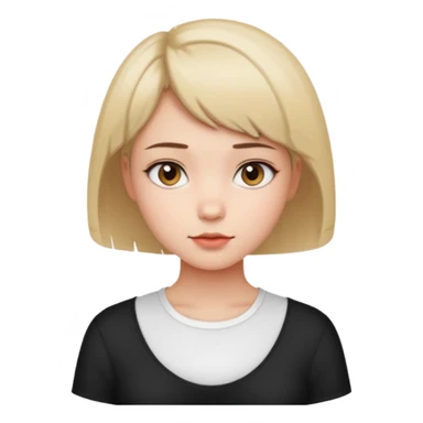 Gadis cantik, lucu, aesthetic, rambut pendek, baju putih sticker