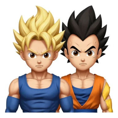 Goku and Vegeta in white backround sticker