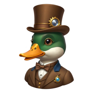 Create a steampunk mallard that has  a monocle glasses
 sticker
