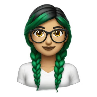 Mia Khalifa black braid white tshirt green sleeves slytherin logo sticker