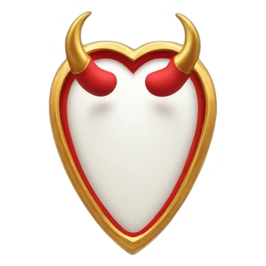 Red heart frame with gold horns sticker