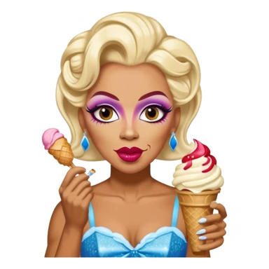 A homosexual drag queen eating ice-cream with Obama   sticker