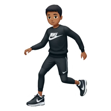 un emoji (qui ressemble à un vrai emoji téléphone)de quelqu'un qui tombe (homme noir pull Nike).Il tombe vers l'avant .Il a 11 ans sticker