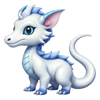 White bovian felina glossy soft silky furry iridesent Absol-Shinx-Snake-fusion-hybrid, full body sticker