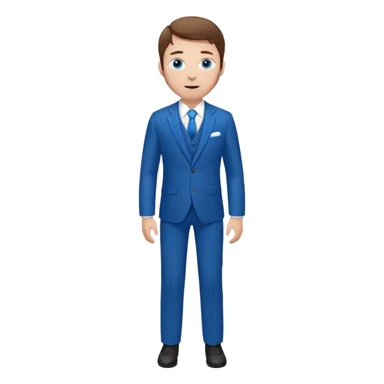 Chico blanco,ojos azules,vestid novio, cuerpo entero, pelo castaño sticker