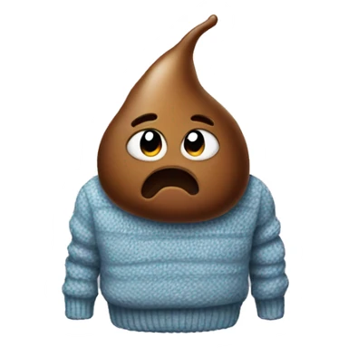 Poop wearing a sweater sticker