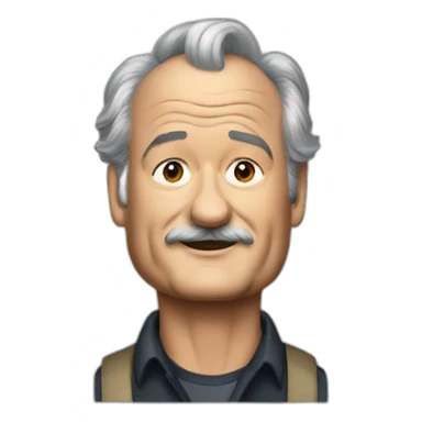 Bill murray black hair sticker