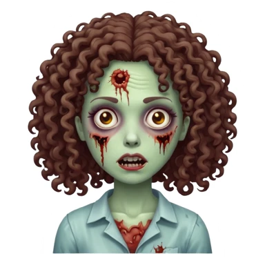 uma mulher zumbi de cabelo cacheado sticker