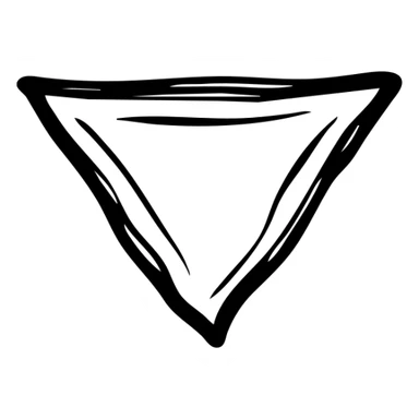 triangle shape gym icon, hand drawn black outlined style sticker
