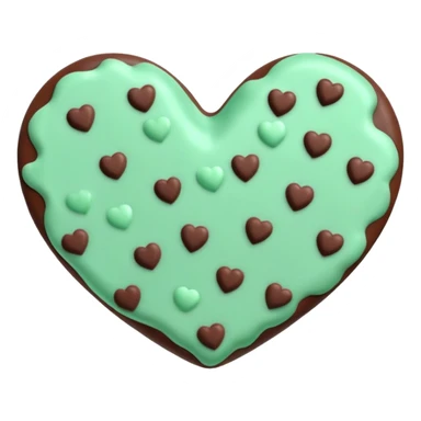 Mint green heart chocolate chips sticker