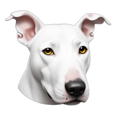 white bull terrier with black spot щт right eye sticker