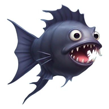 Anglerfish with a glowing lure hanging from its forehead, sharp teeth, and big eyes. sticker