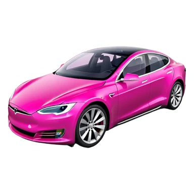 Hot pink tesla model s sticker