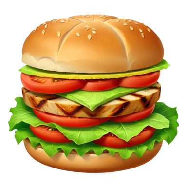 Lettuce wrapped grilled chicken sandwich with grilled chicken breast, tomato, lettuce. sticker