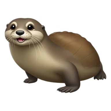 Loutre sur tortue  sticker