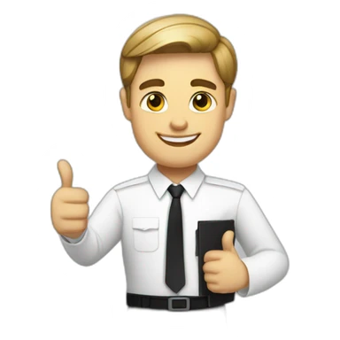 mormon missionary in a white shirt and tie with a black name tag doing a thumbs up sticker