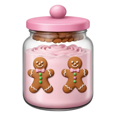 christmas gingerbreads pastel pink in jar with pink lid sticker