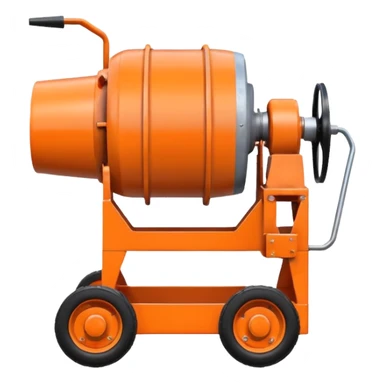 small orange concrete mixer (not a truck) sticker